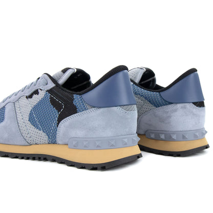 Valentino Mesh Fabric Camouflage Sneaker Grey Y01