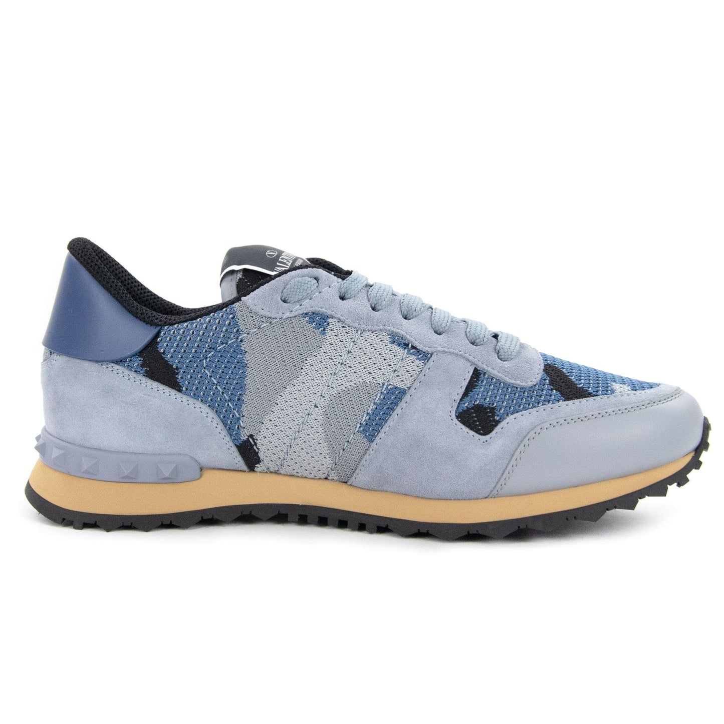 Valentino Mesh Fabric Camouflage Sneaker Grey Y01