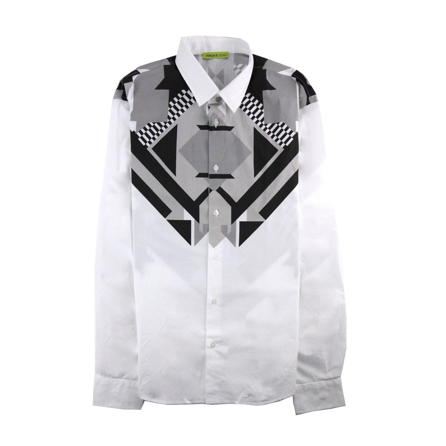 Versace Jeans Geometric Print Popeline Shirt White