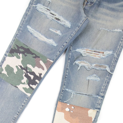 Amiri Military Art Patch Jeans Clay Indigo