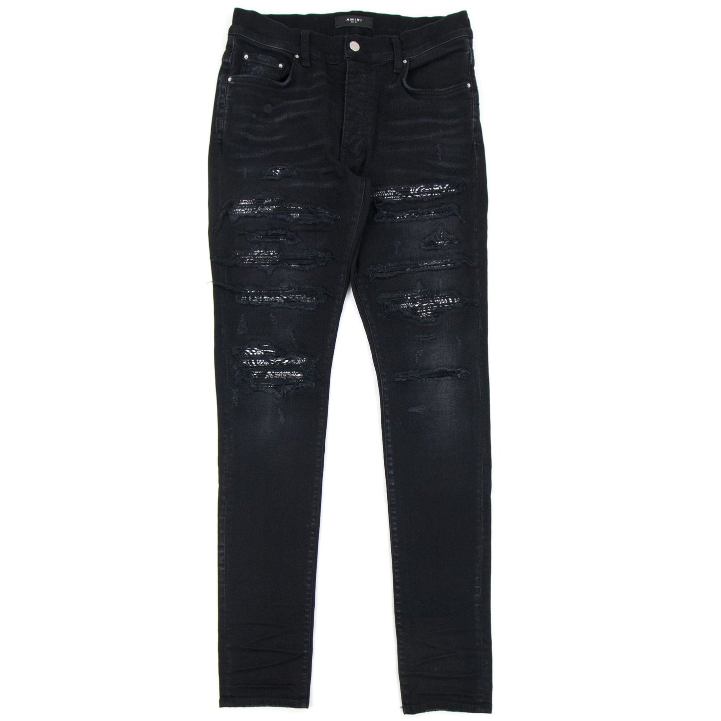Amiri Bandana Thrash Jeans Black