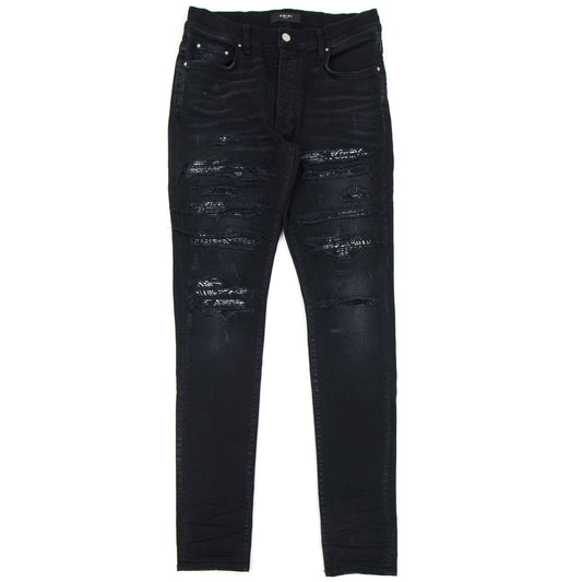 Amiri Bandana Thrash Jeans Black