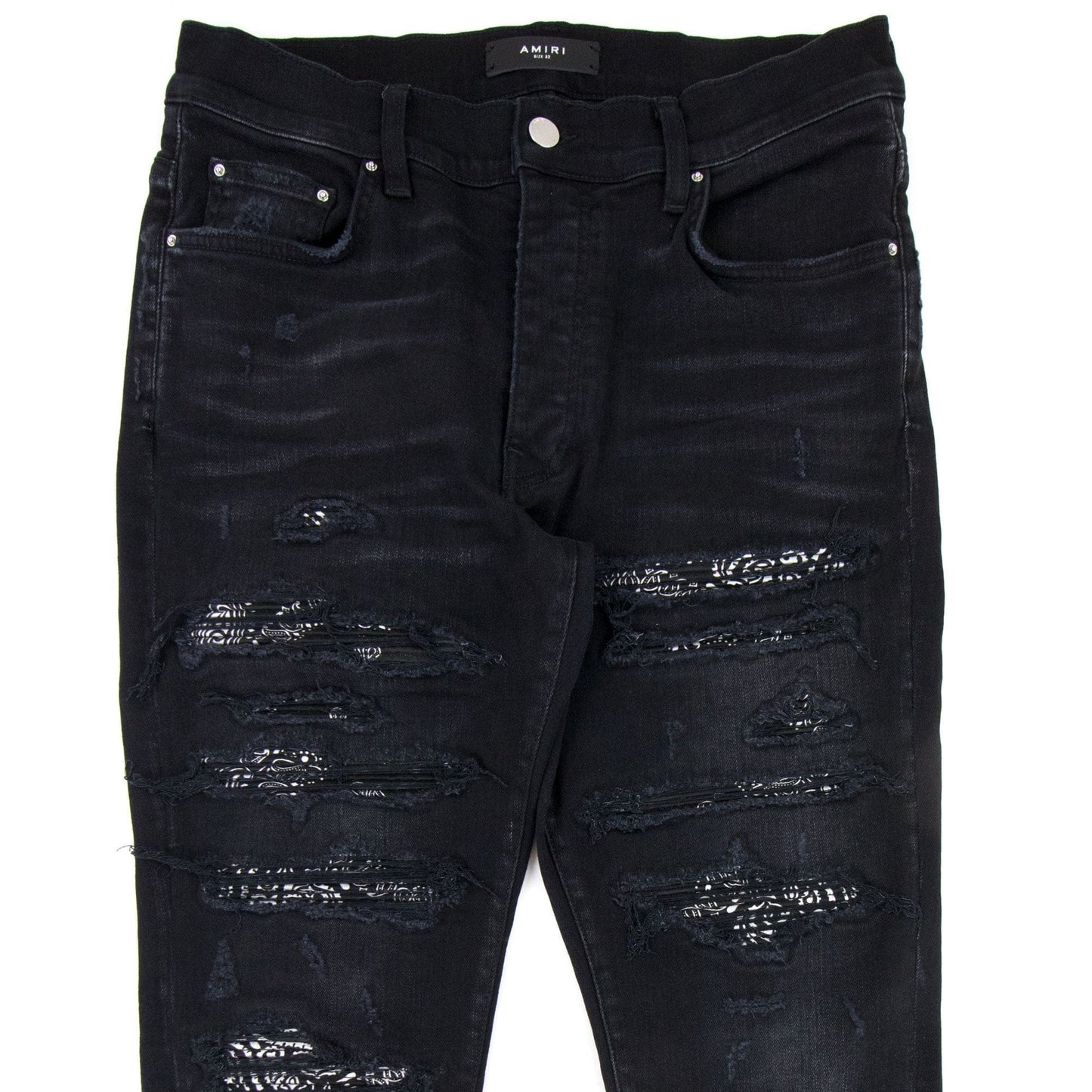 Amiri Bandana Thrash Jeans Black