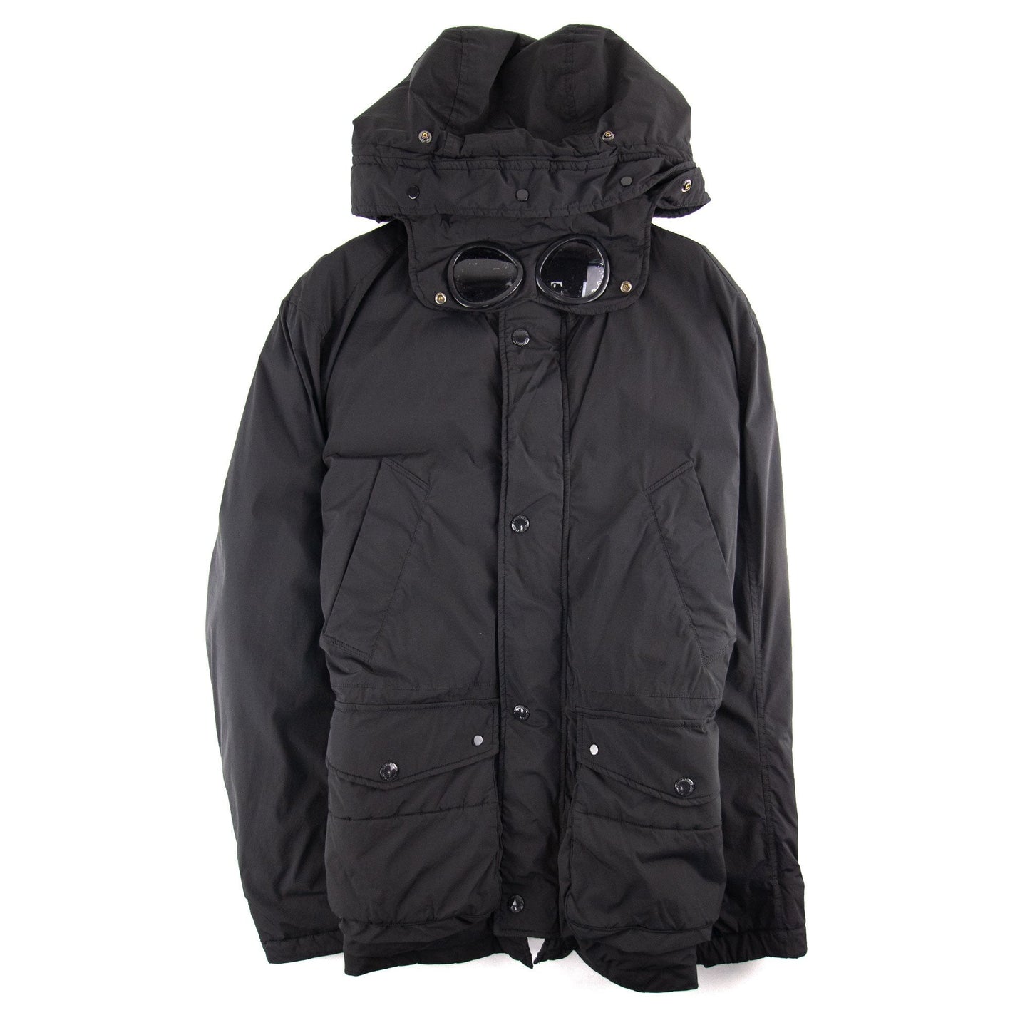 Cp Company Multi Pockets Goggle Hoodied Jacket Black 999