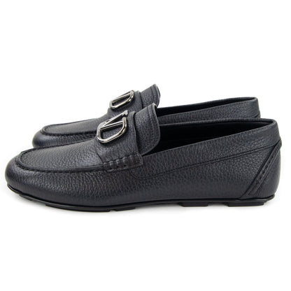 Valentino Vlogo Calfskin Driving Shoe Black