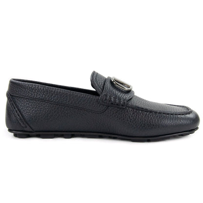 Valentino Vlogo Calfskin Driving Shoe Black