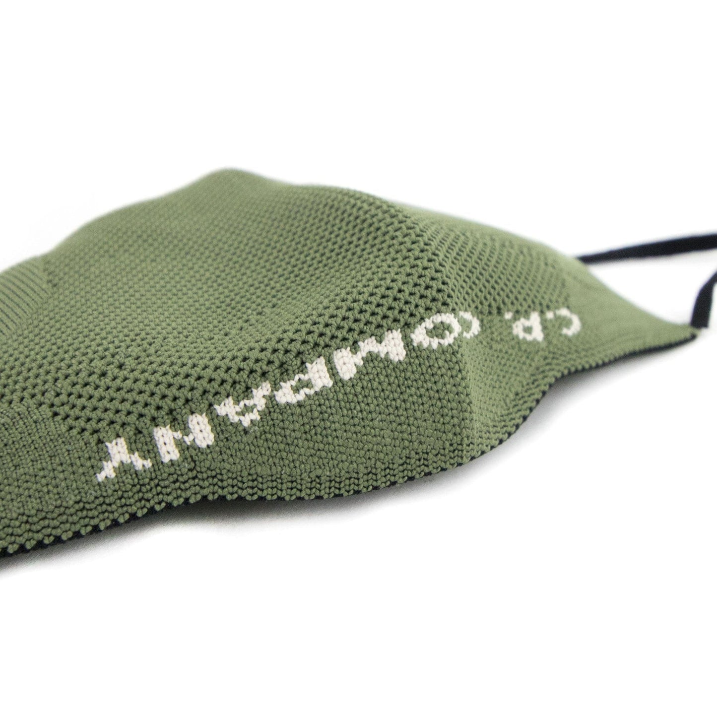 Cp Company Knit Yarn Logo Print Face Mask Green V02