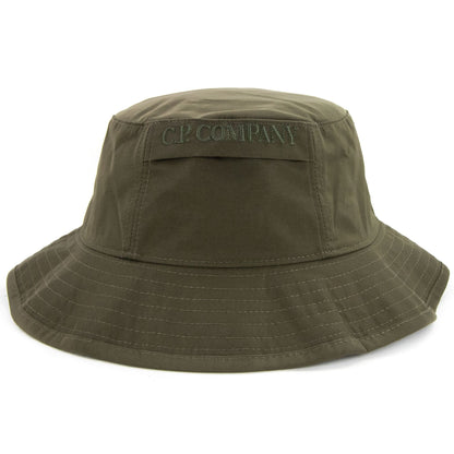 Cp Company Chrome Garment Dyed Bucket Hat Khaki 683