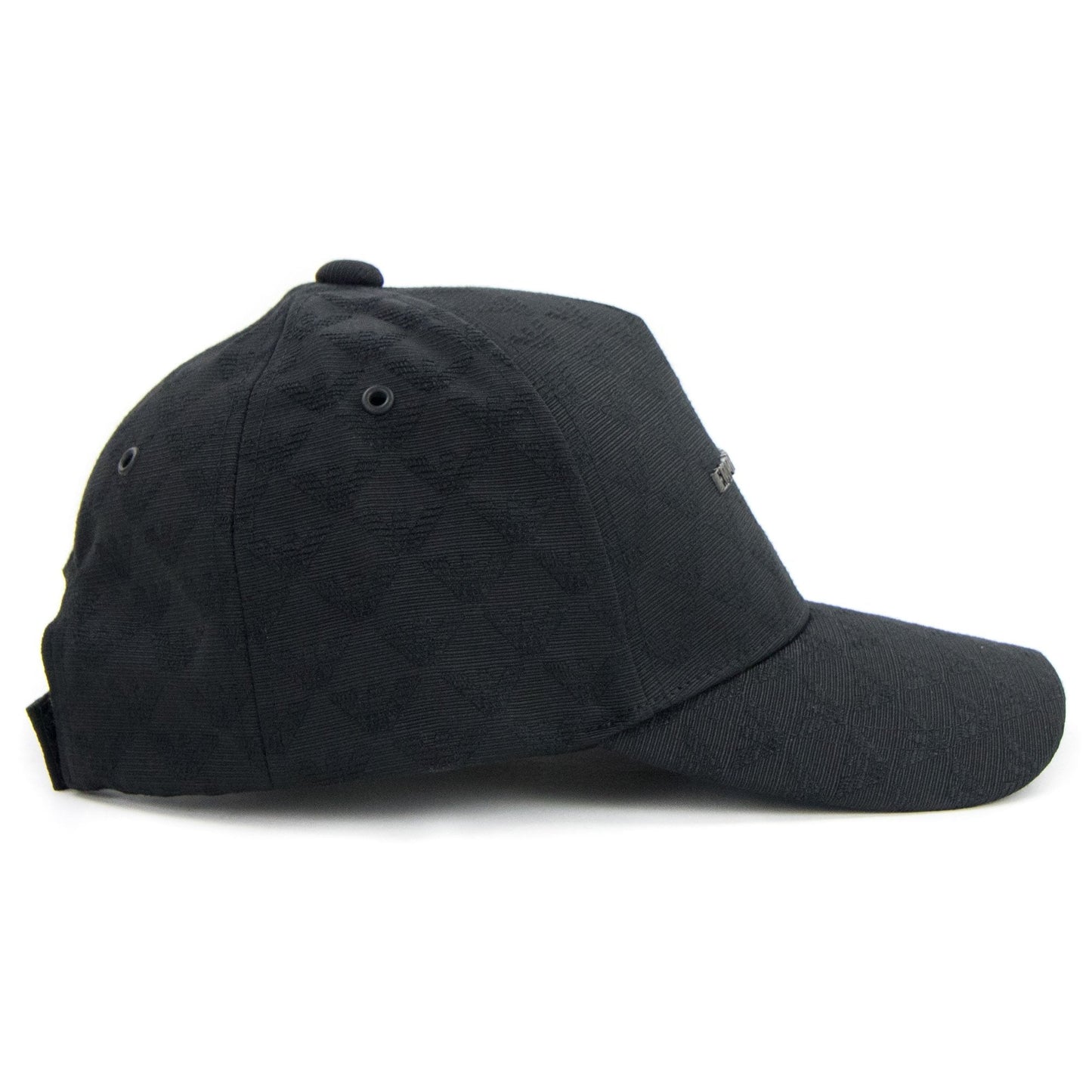 Emporio Armani Eagle Jacquared Metal Logo Cap Black