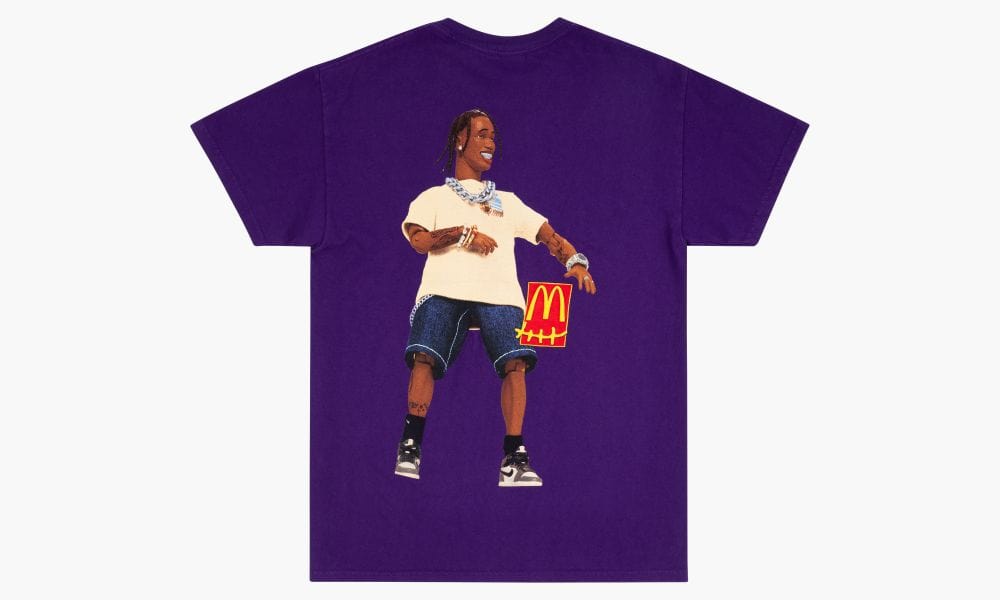 TRAVIS SCOTT X MCDONALDS ACTION FIGURE T-SHIRT PURPLE