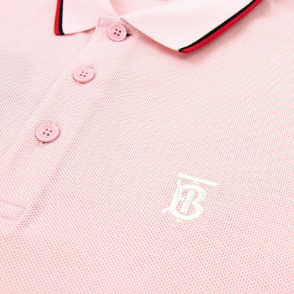 Burberry Twin Tipped Monogram Motif Polo Shirt Frosted Pink