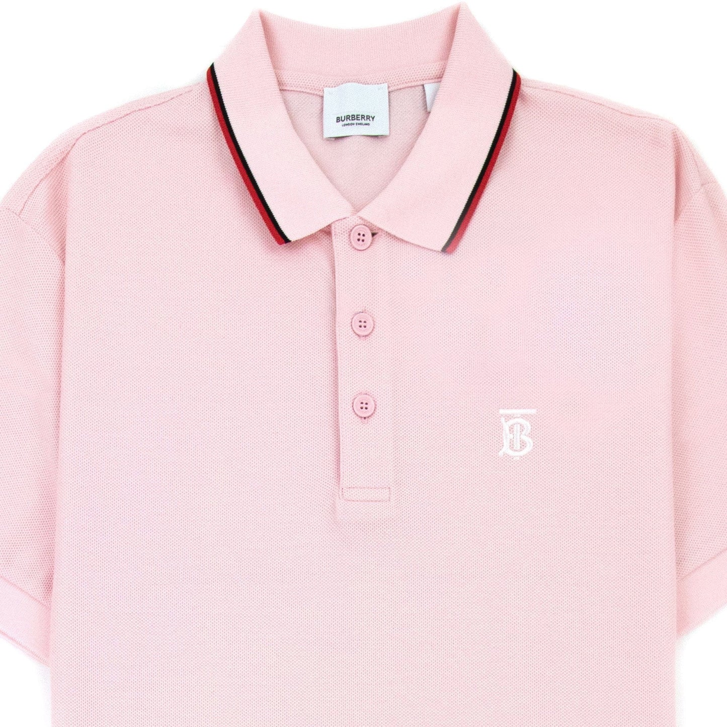 Burberry Twin Tipped Monogram Motif Polo Shirt Frosted Pink