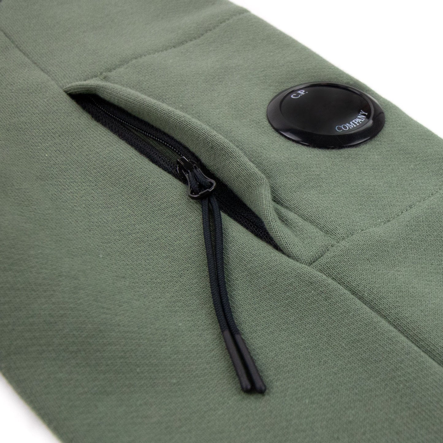 Cp Company Diagonal Raised Fleece Lens Crew Sweatshirt Green 668