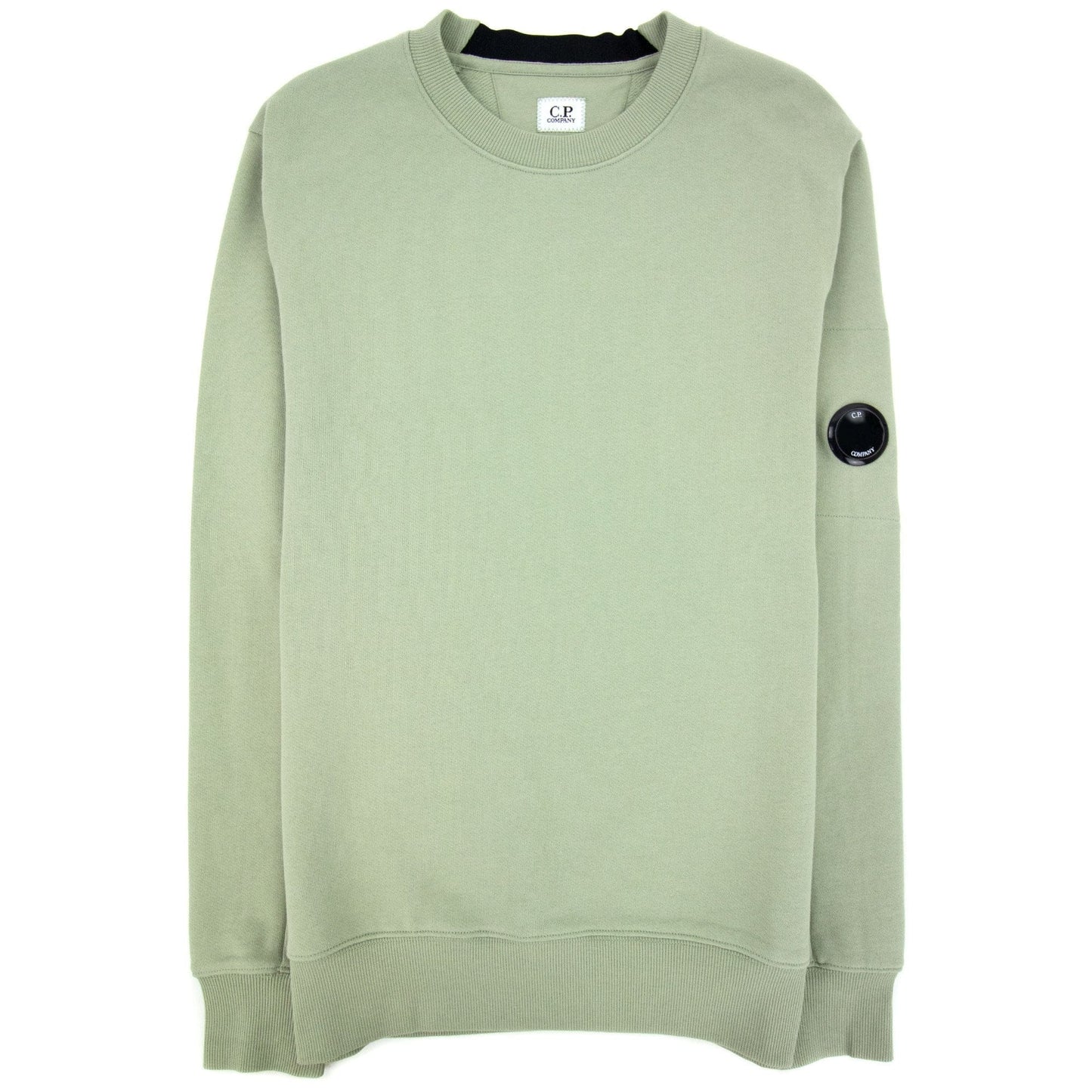 Cp Company Diagonal Raised Fleece Lens Crew Sweatshirt Light Green 631