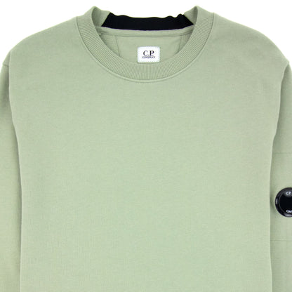 Cp Company Diagonal Raised Fleece Lens Crew Sweatshirt Light Green 631