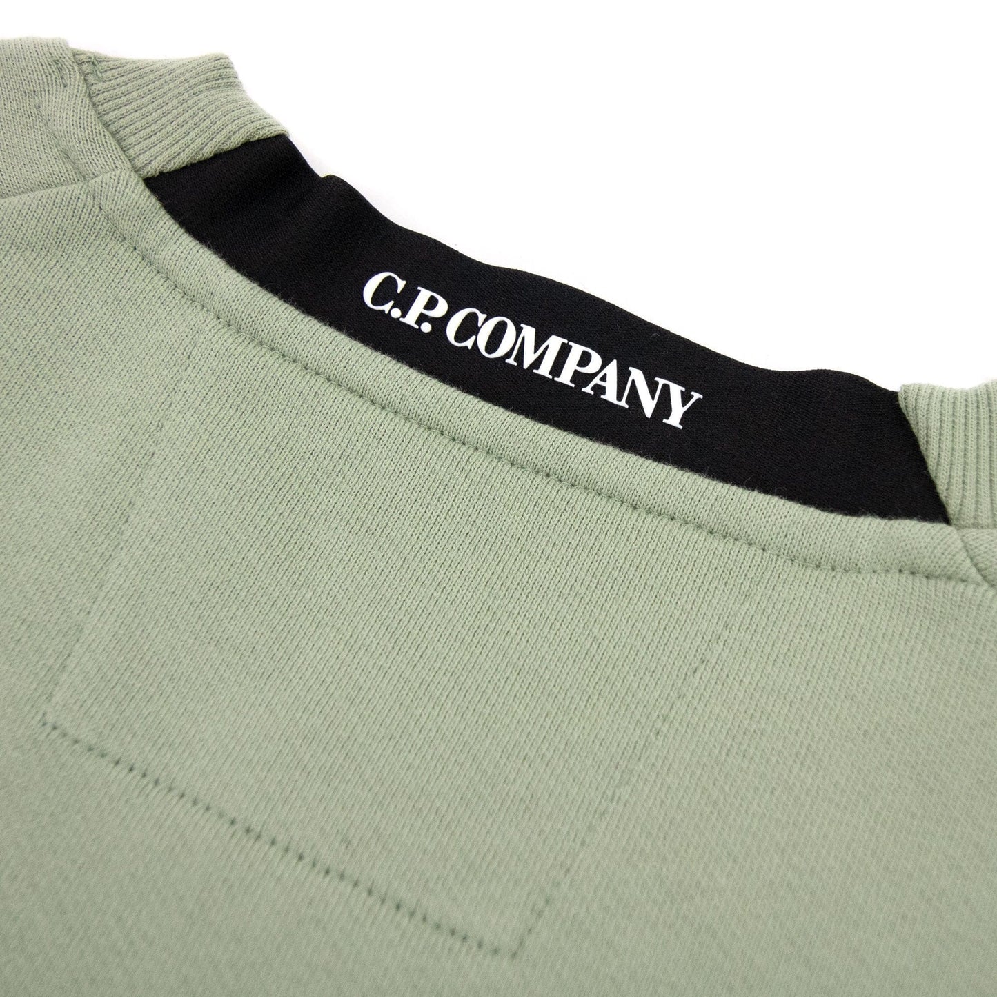 Cp Company Diagonal Raised Fleece Lens Crew Sweatshirt Light Green 631