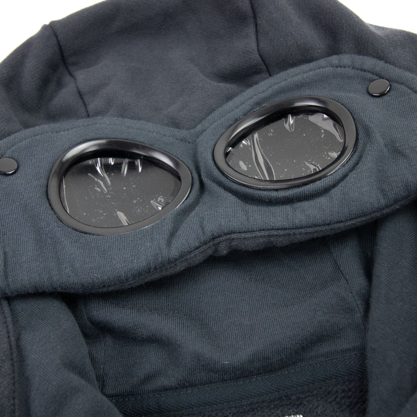 Cp Company Diagonal Raised Fleece Goggle Full Zip Hoodie Dark Grey 979