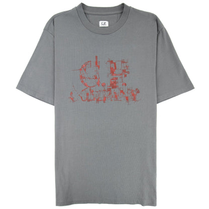 Cp Company Distorted Logo T Shirt Grey 938
