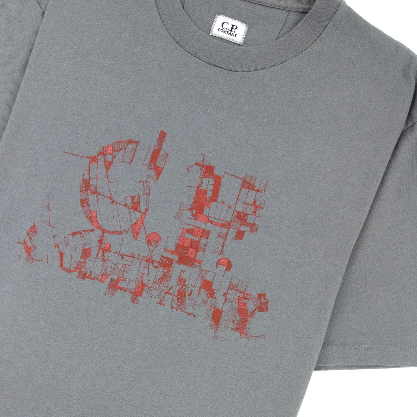 Cp Company Distorted Logo T Shirt Grey 938
