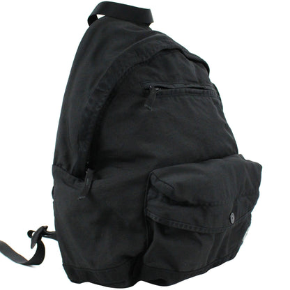 Stone Island Junior Garment Dyed Patch Logo Rucksack Black V0029