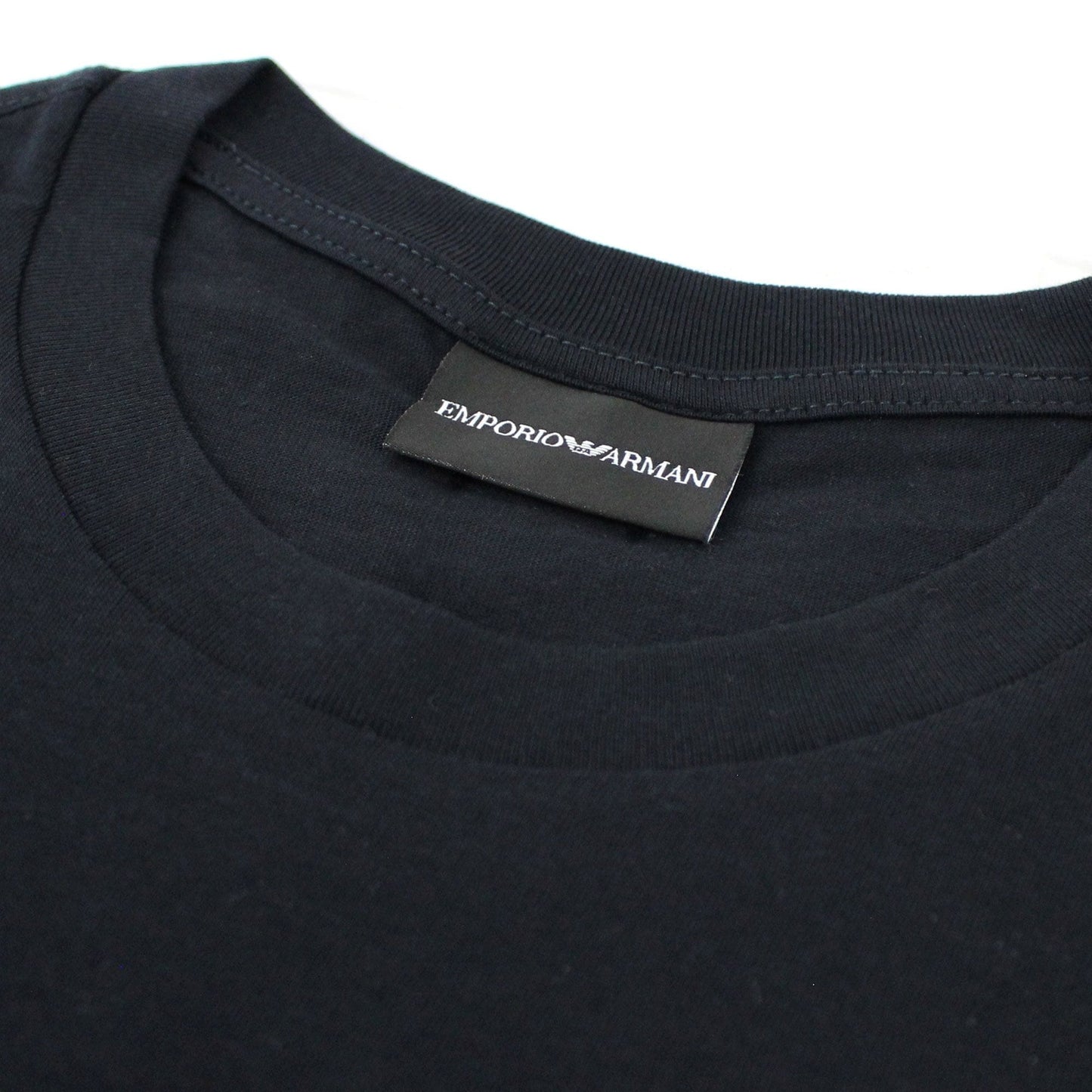 Emporio Armani Monochromatic Logo Print T Shirt Navy Blue 0920