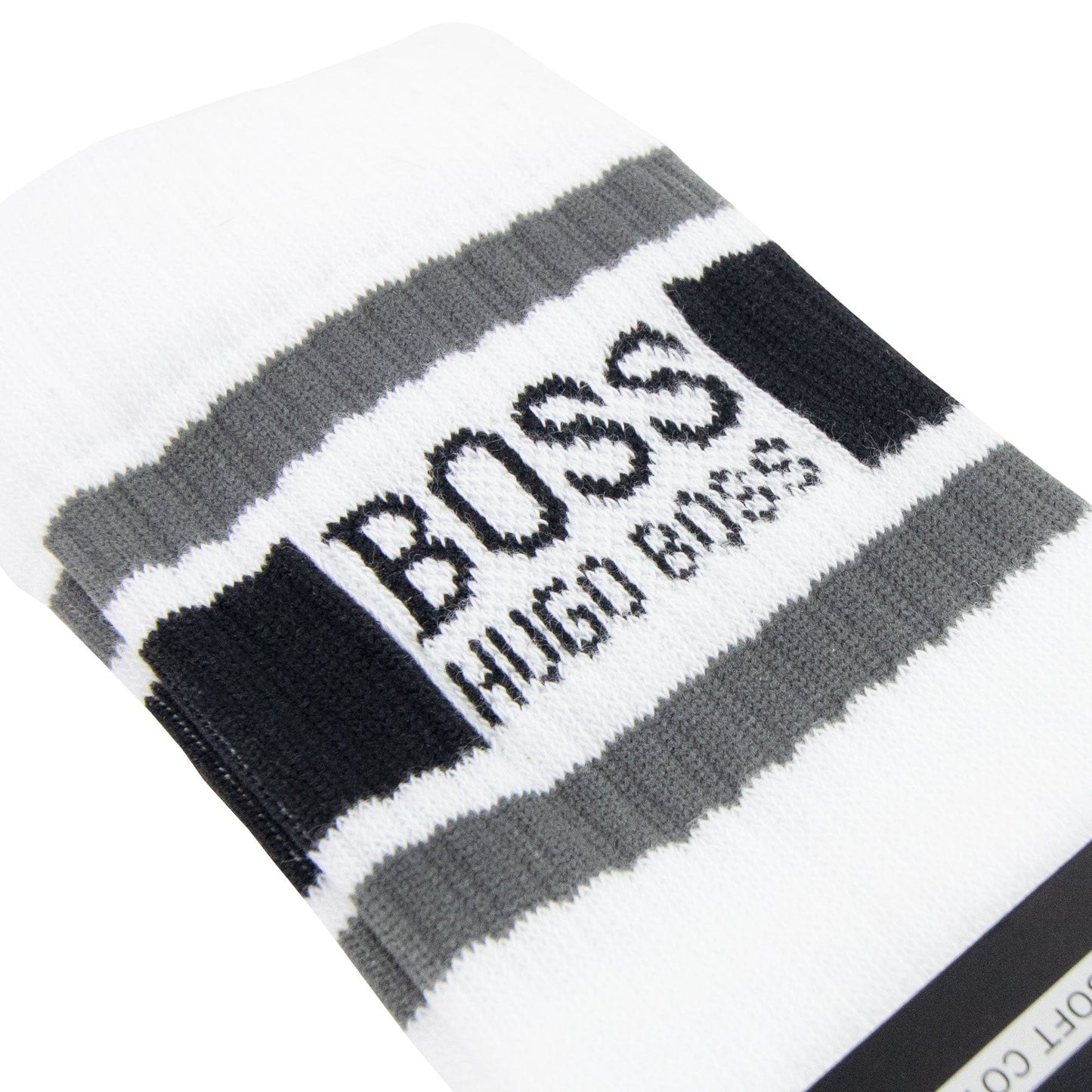 Hugo Boss Stripe Logo Socks White 100