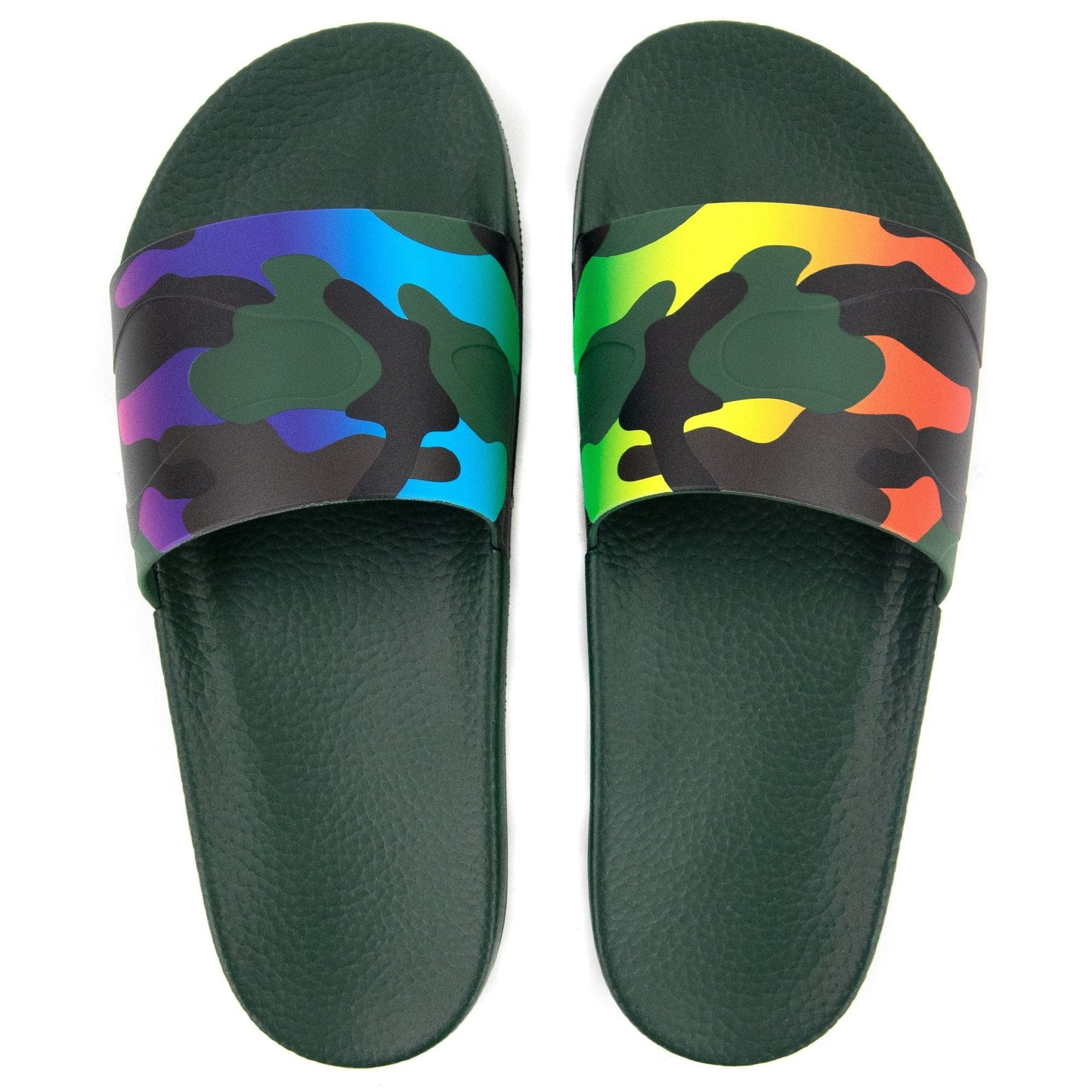 Valentino Camouflage Print Slides Khaki/multi