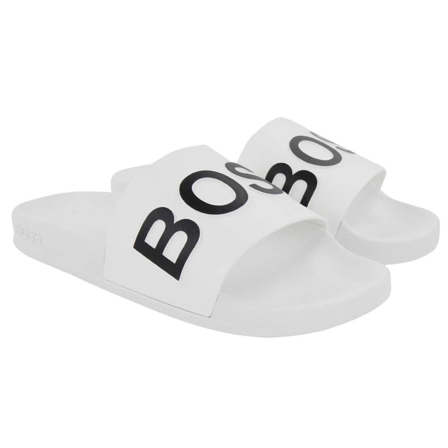 Hugo Boss Bay Logo Sliders White 100