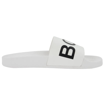 Hugo Boss Bay Logo Sliders White 100