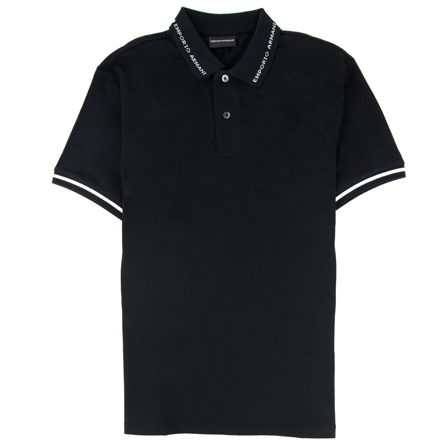 Emporio Armani Logo Collar S/s Polo Nero