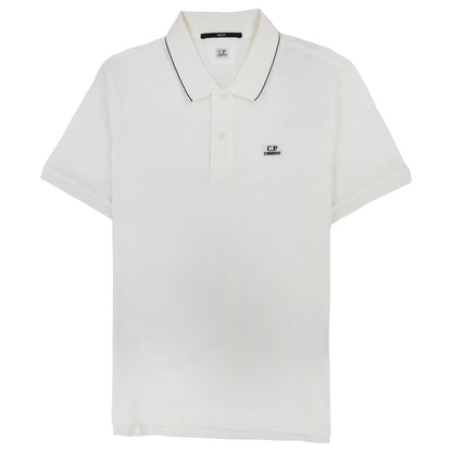 CP Company Stretch Piquet Polo White 103