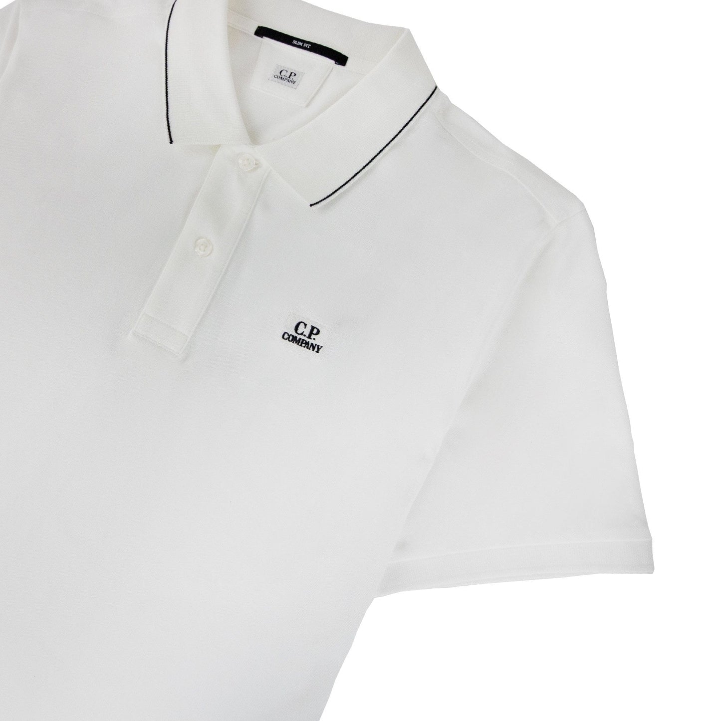 CP Company Stretch Piquet Polo White 103