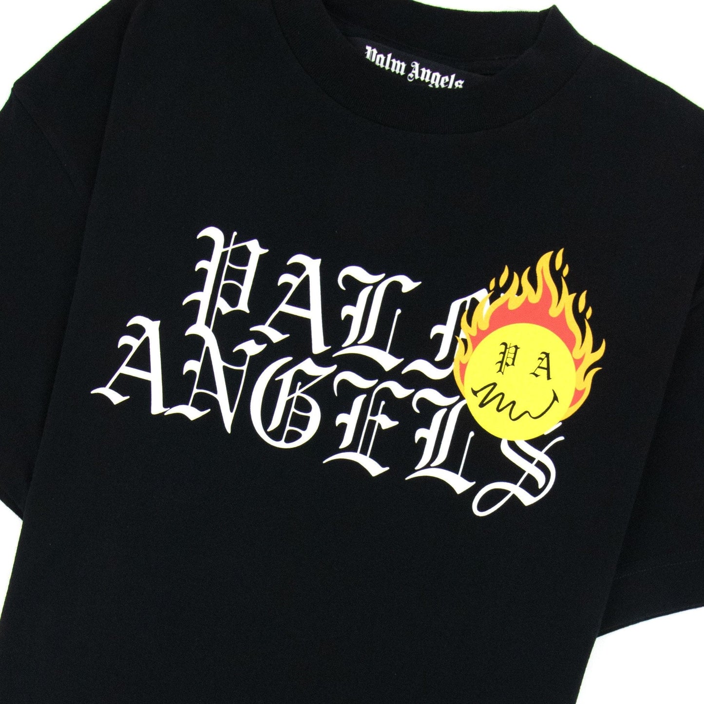 Palm Angels Burning Head Logo T Shirt Black/yellow