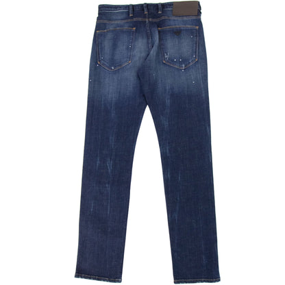 Emporio Armani Painted Dots Slim Fit Jeans Denim Blue 942