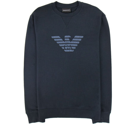 Emporio Armani Dashed Eagle Print Sweatshirt Navy Blue 0920