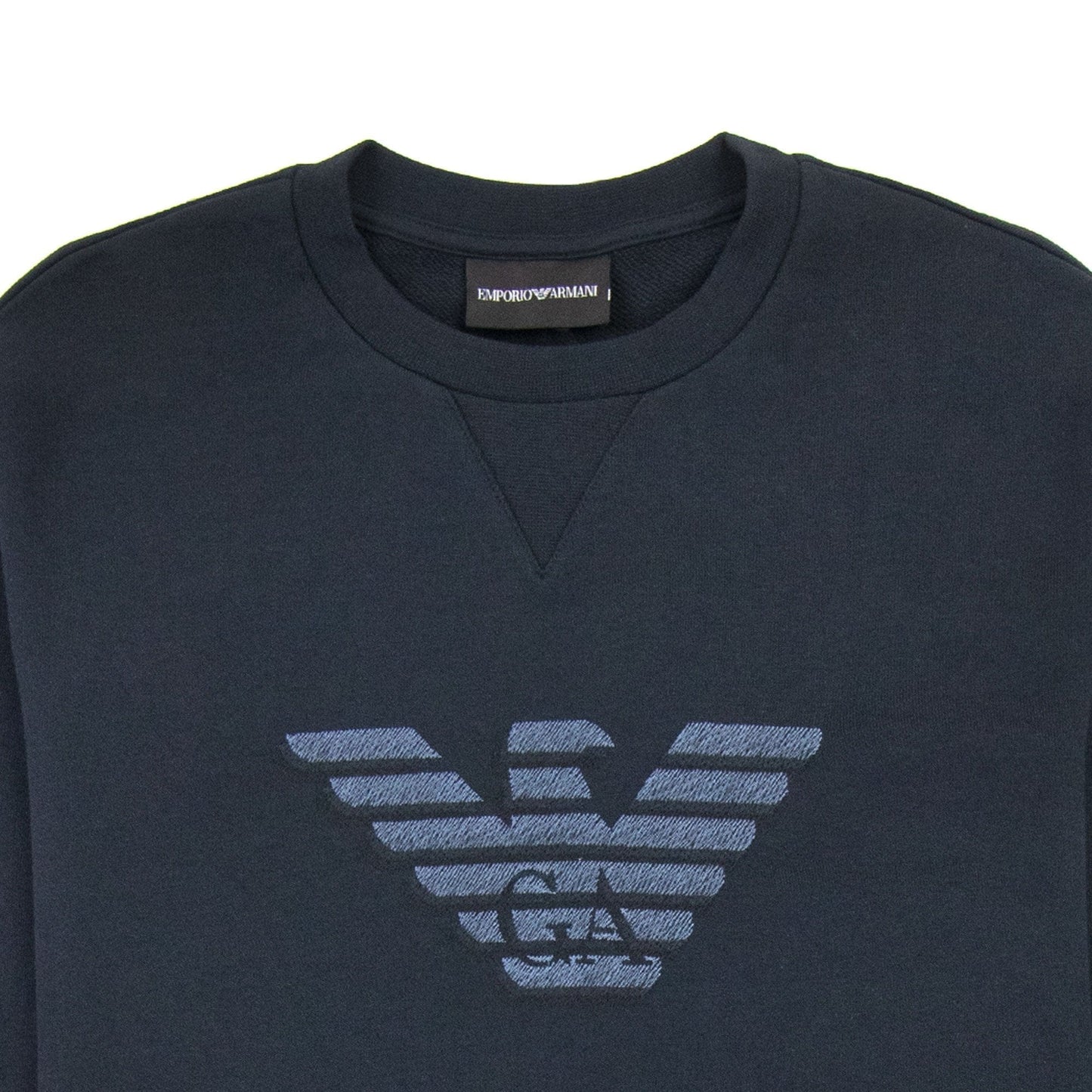 Emporio Armani Dashed Eagle Print Sweatshirt Navy Blue 0920