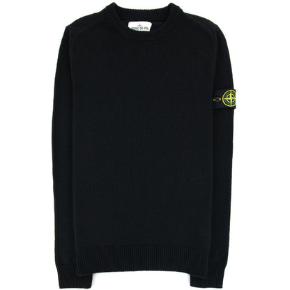 Stone Island 535a3 Lambswool Knitwear Black V0029