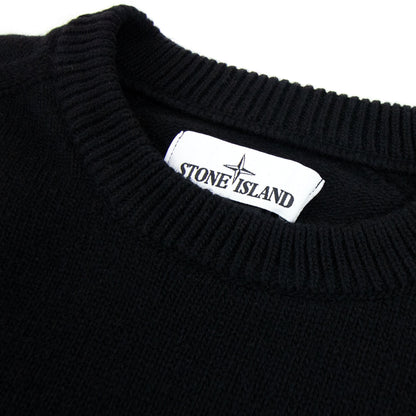 Stone Island 535a3 Lambswool Knitwear Black V0029