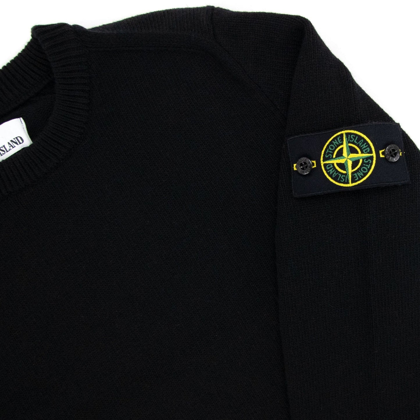 Stone Island 535a3 Lambswool Knitwear Black V0029