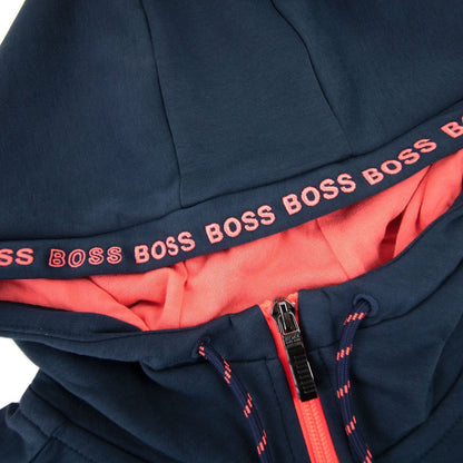 Hugo Boss Saggy 1 Zip Up Sweatshirt Navy 410