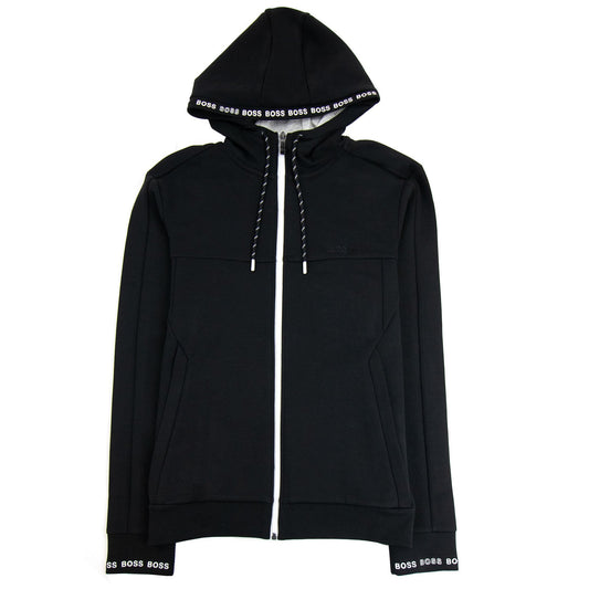 Hugo Boss Saggy 1 Zip Up Sweatshirt Black 001