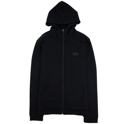 Hugo Boss Saggy Curved Logo Zip Up Sweatshirt Black 001