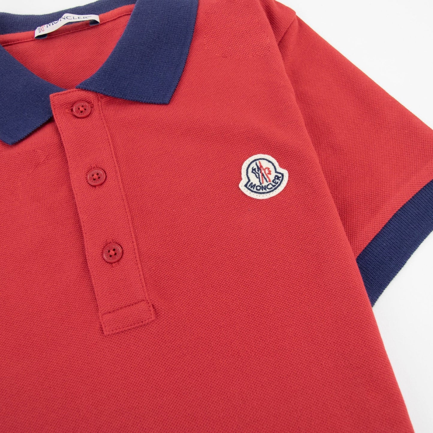 Moncler Junior Logo Maglia S/s Polo Red 455