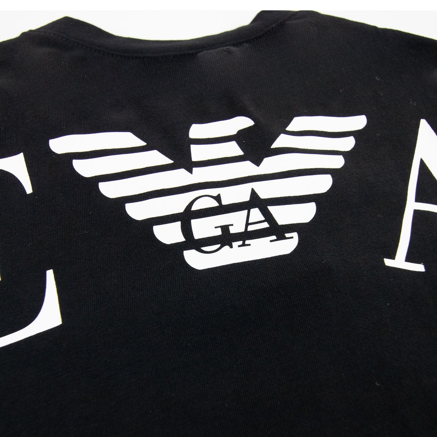 Emporio Armani Logo Side Stripe T Shirt Black