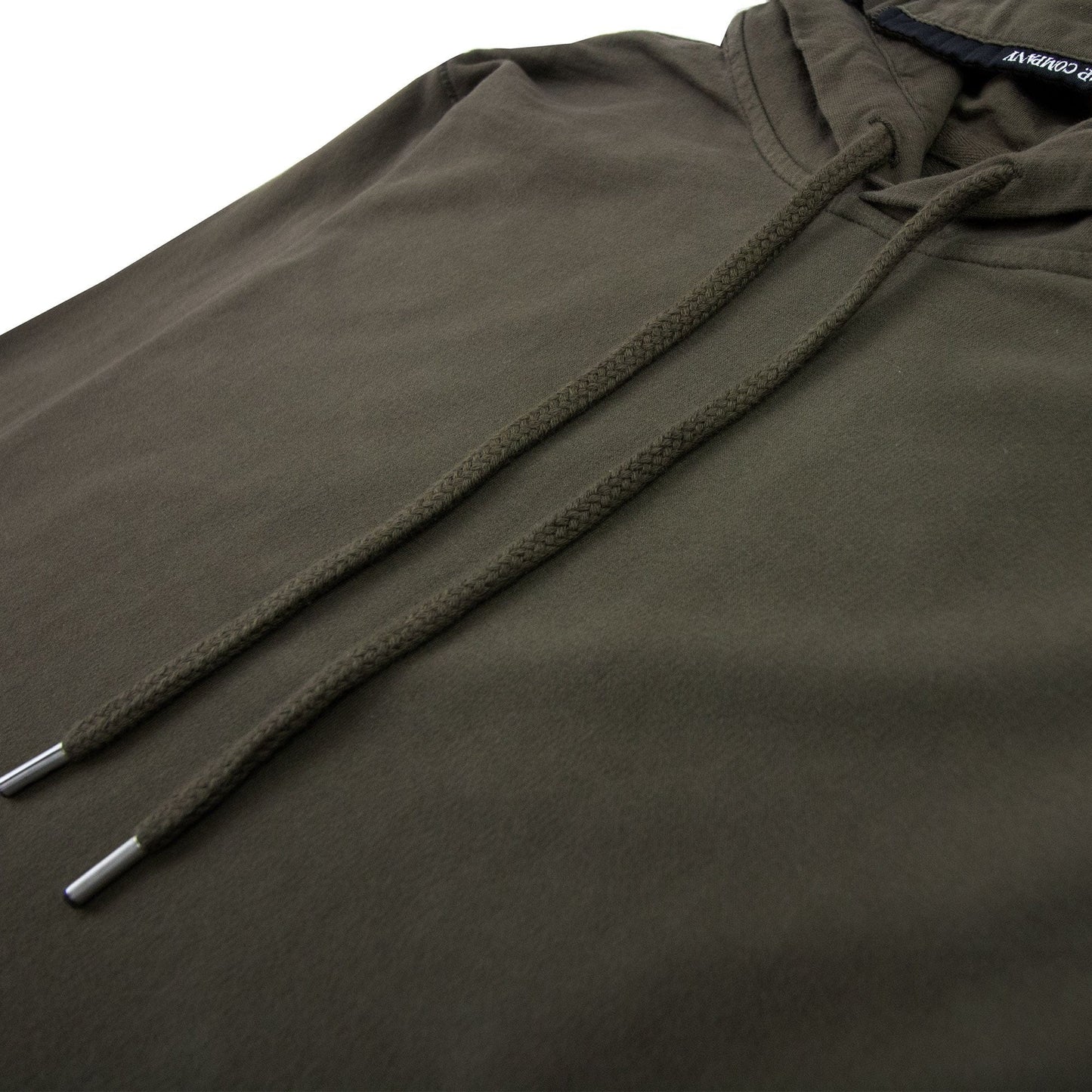 CP Company Diagonal Raised Fleece Garment Dyed Lens Hoodie Khaki 683