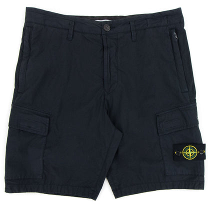 Stone Island Stretch Cotton Tela Cargo Shorts Navy V0020