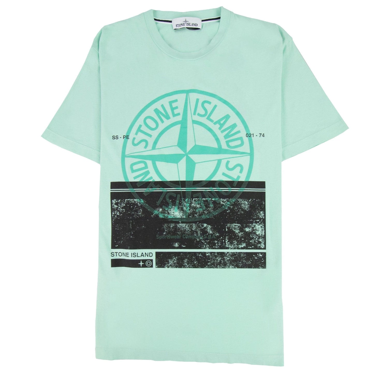 Stone Island Block One T Shirt Mint Green V0044