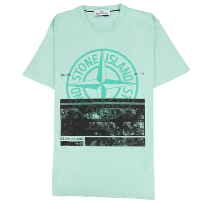 Stone Island Block One T Shirt Mint Green V0044
