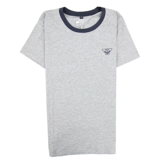 Armani Junior Rubber Logo S/s Crew T Shirt Melange Grigio