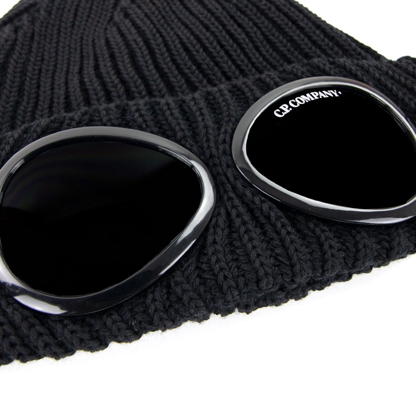 Cp Company Extra Fine Merino Wool Goggle Beanie Black 999